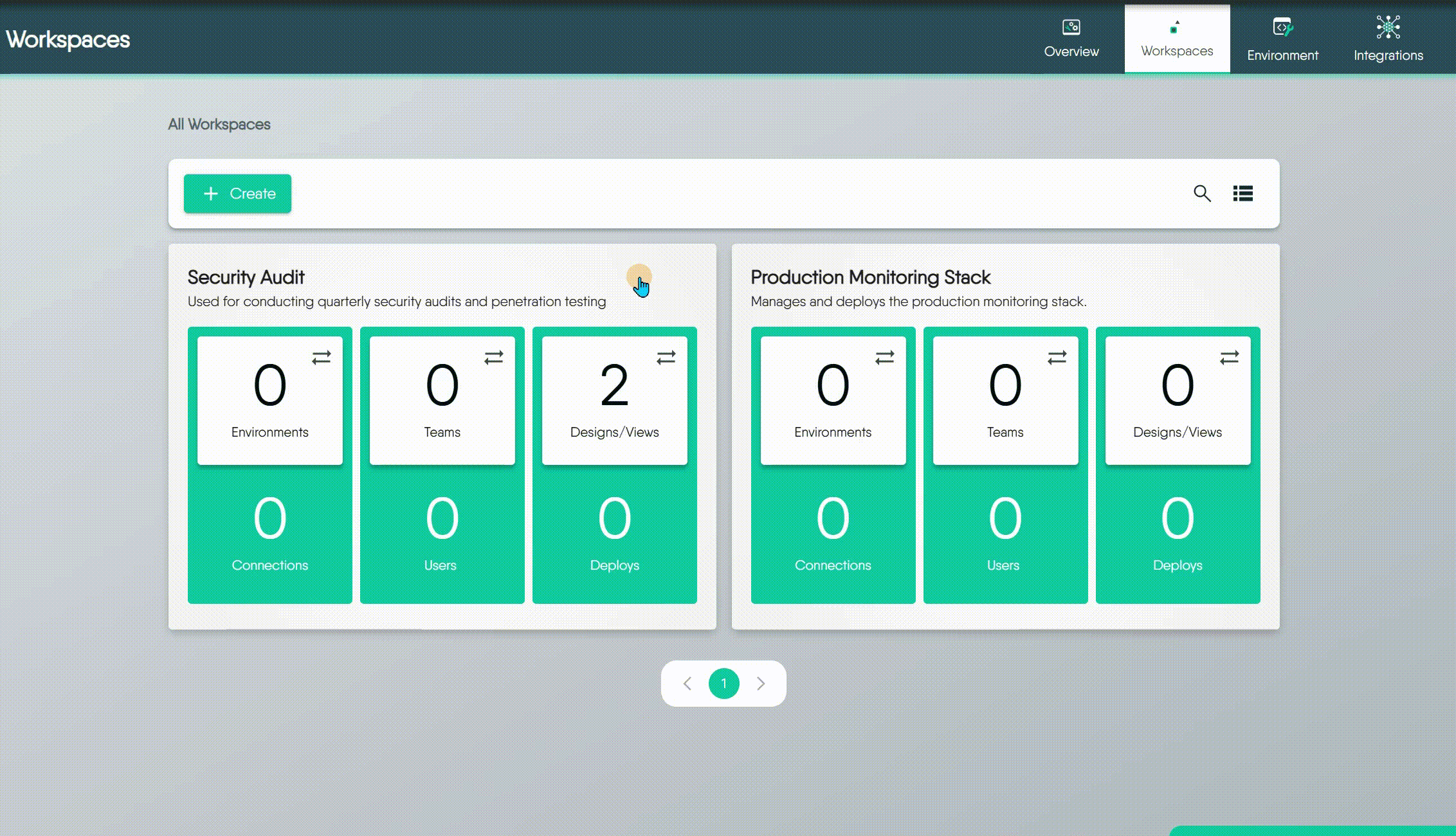Animation showing workspace deletion process